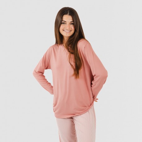 Pijama mulher soft Raya Aliena marsala pijamas-compridos-de-mulher