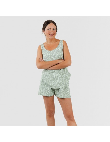Pijama curto algodão Oniris verde caça