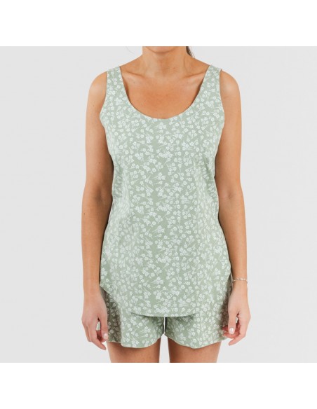 Pijama curto algodão Oniris verde caça Pijama curto algodão Oniris verde caça