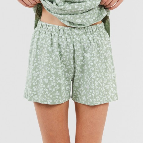 Pijama curto algodão Oniris verde caça