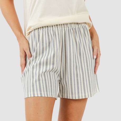 Pijama curto algodão Raya Brighton natural