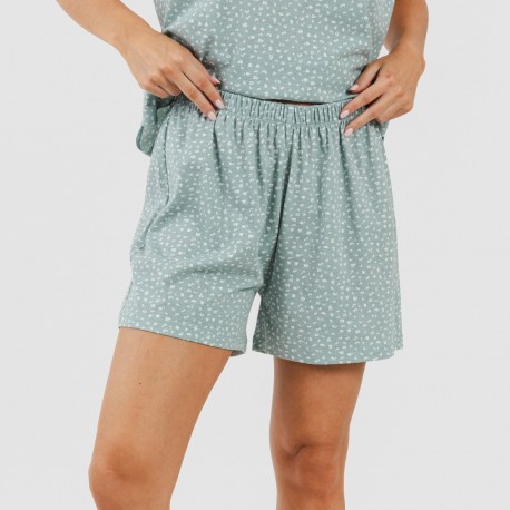 Pijama curto algodão Anita verde desgastado