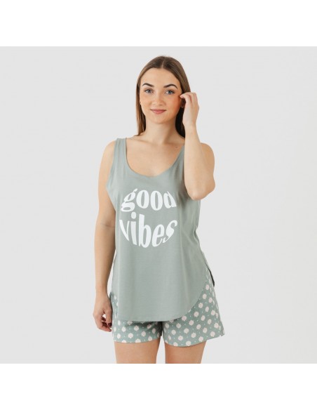 Pijama curto algodão Irati verde caça Pijama curto algodão Irati verde caça