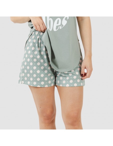 Pijama curto algodão Irati verde caça Pijama curto algodão Irati verde caça