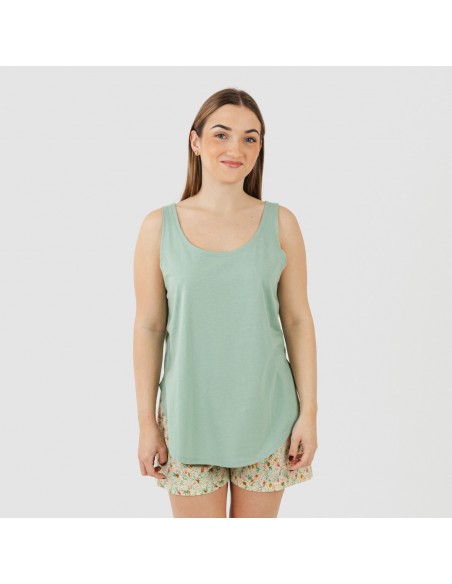 Pijama curto algodão Pamela verde Pijama curto algodão Pamela verde