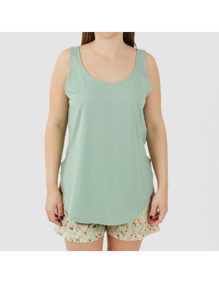 Pijama curto algodão Pamela verde Pijama curto algodão Pamela verde