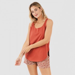 Pijama curto algodão Corinto cor telha 2