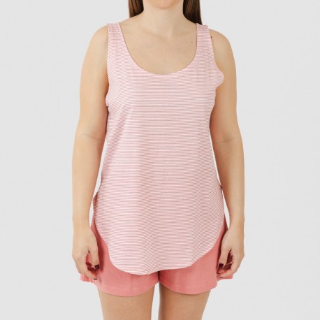 Pijama curto algodão Raya Aliena marsala