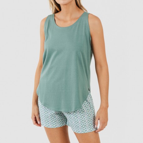 Pijama curto algodão Bianca verde menta