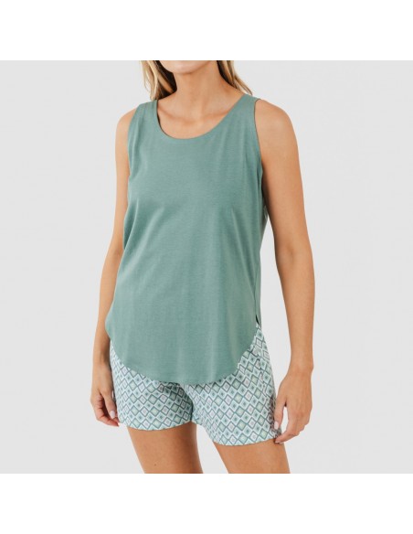 Pijama curto algodão Bianca verde menta Pijama curto algodão Bianca verde menta