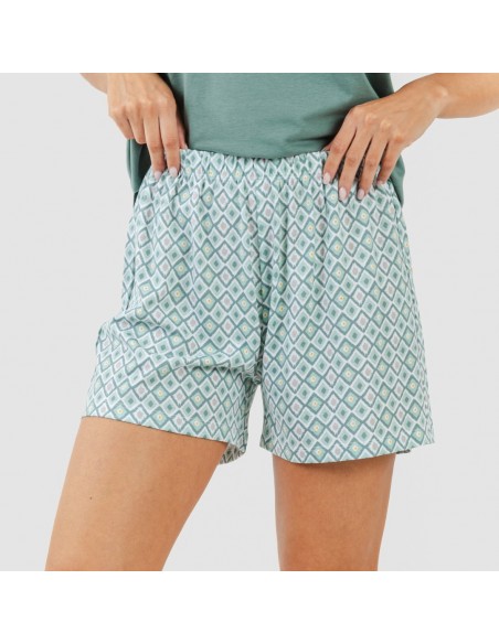 Pijama curto algodão Bianca verde menta Pijama curto algodão Bianca verde menta