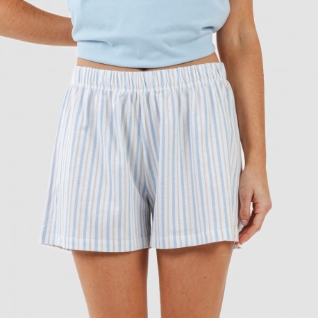Pijama curto algodão Bennet azul celeste
