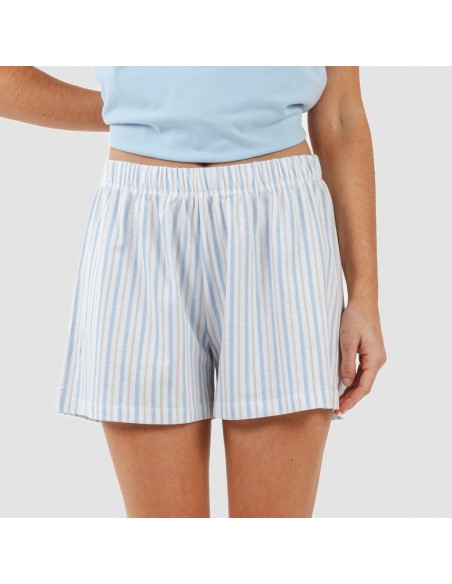 Pijama curto algodão Bennet azul celeste