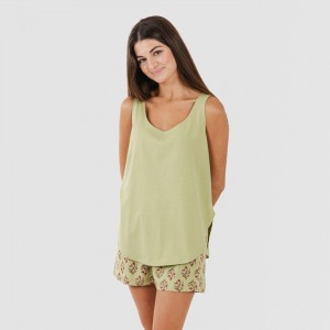 Pijama curto algodão Denisa verde 2