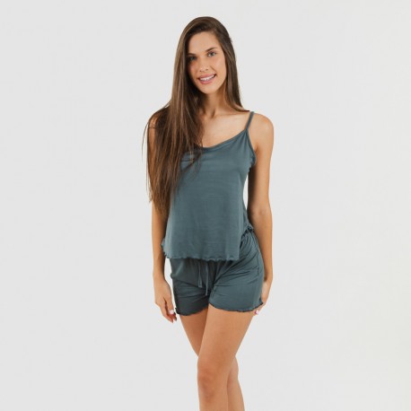 Pijama alças mulher soft liso