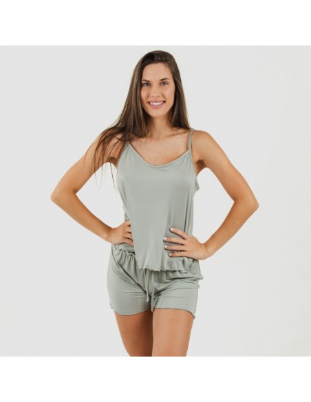Pijama alças mulher soft liso