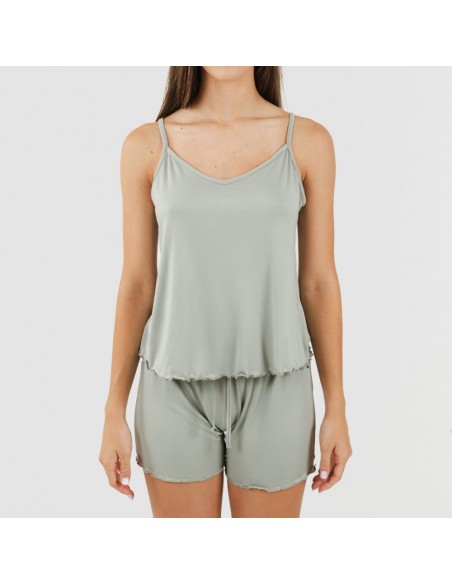 Pijama alças mulher soft liso
