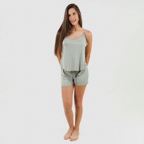 Pijama alças mulher soft liso