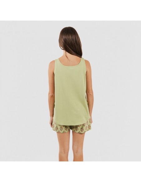 Pijama curto algodão Denisa verde pijamas-curtos-mulher