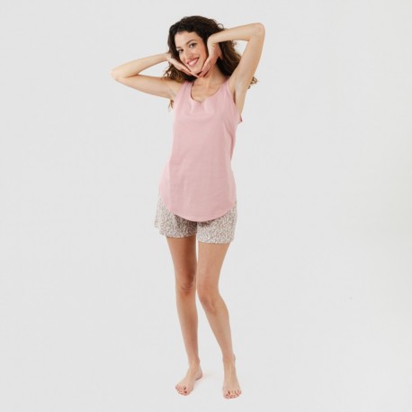 Pijama curto algodão Sofia rosa