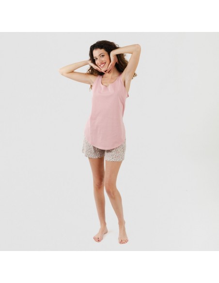 Pijama curto algodão Sofia rosa