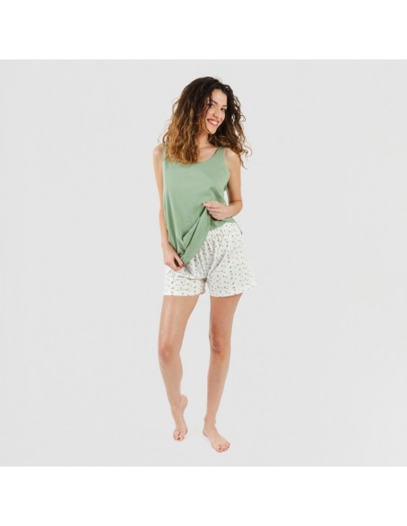 Pijama curto algodão Nevada verde Pijama curto algodão Nevada verde