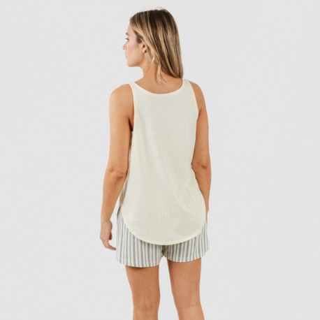 Pijama curto algodão Raya Brighton natural