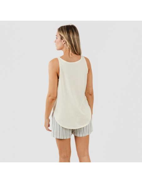 Pijama curto algodão Raya Brighton natural Pijama curto algodão Raya Brighton natural