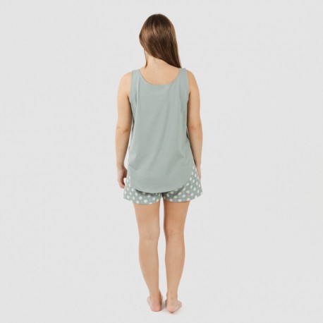 Pijama curto algodão Irati verde caça