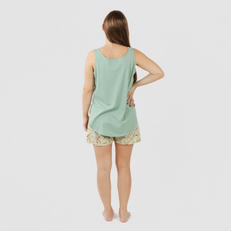 Pijama curto algodão Pamela verde