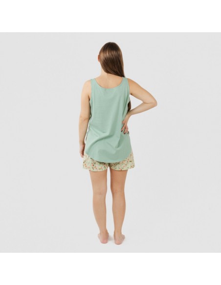 Pijama curto algodão Pamela verde pijamas-curtos-mulher