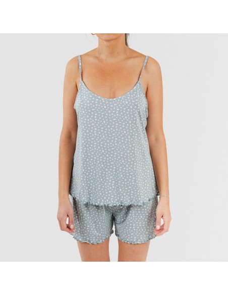 Pijama alças mulher soft Anita azul indigo Pijama alças mulher soft Anita azul indigo