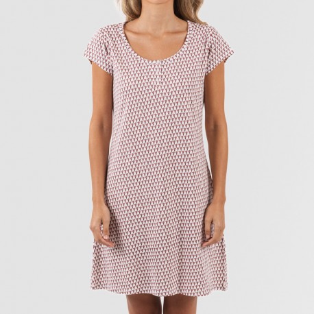 Vestido algodão Louise marsala