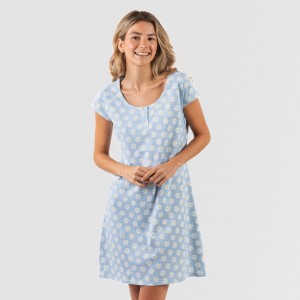 Vestido algodão Susan azul celeste