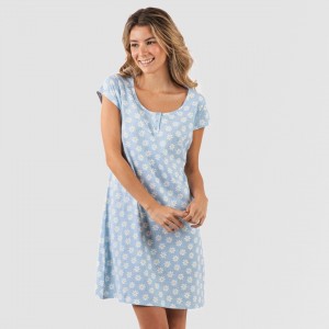 Vestido algodão Susan azul celeste 2