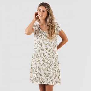Vestido algodão Caliope verde caça 2
