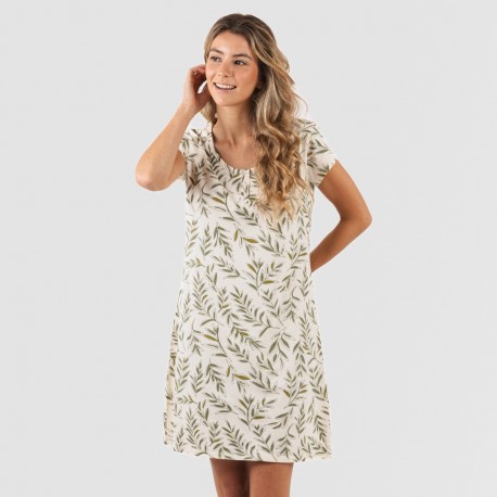 Vestido algodão Caliope verde caça