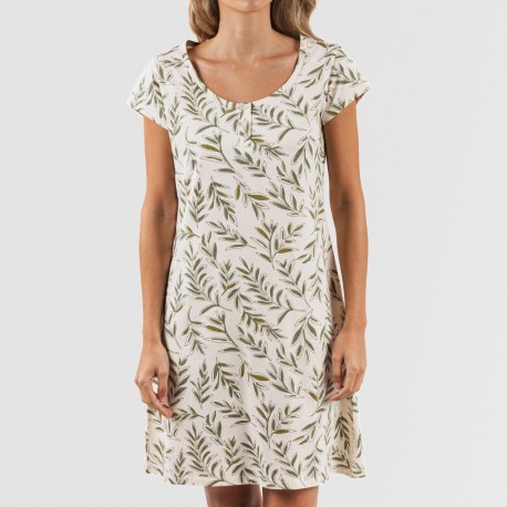 Vestido algodão Caliope verde caça