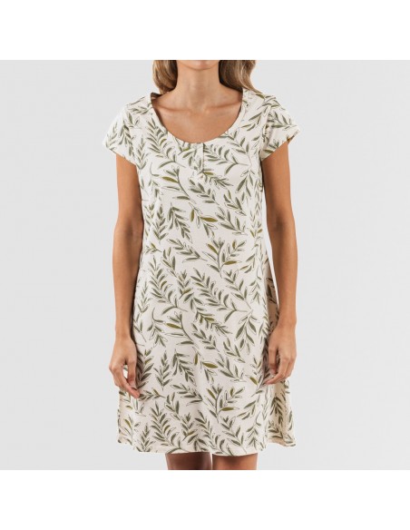 Vestido algodão Caliope verde caça Vestido algodão Caliope verde caça