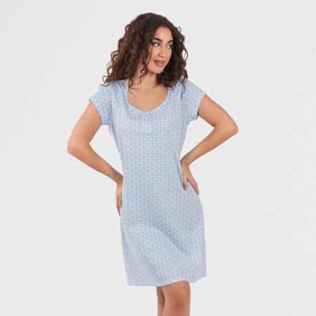 Vestido algodão Timon azul celeste