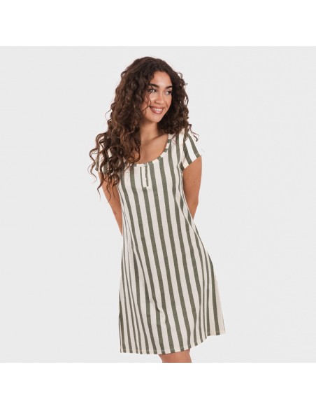 Vestido algodão Raya Avilés verde caça Vestido algodão Raya Avilés verde caça