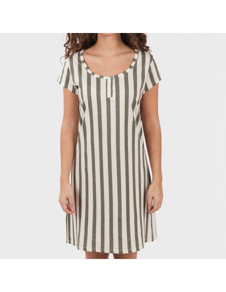 Vestido algodão Raya Avilés verde caça Vestido algodão Raya Avilés verde caça