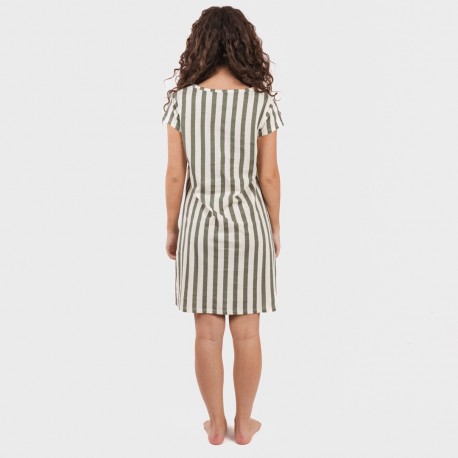 Vestido algodão Raya Avilés verde caça