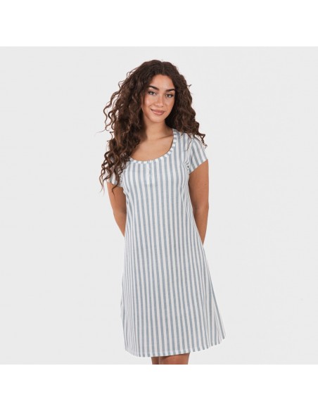 Vestido algodão Raya Anne verde azulado Vestido algodão Raya Anne verde azulado