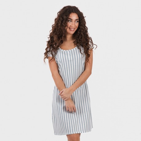 Vestido algodão Raya Anne verde azulado