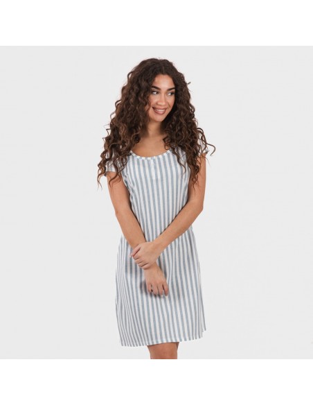 Vestido algodão Raya Anne verde azulado Vestido algodão Raya Anne verde azulado