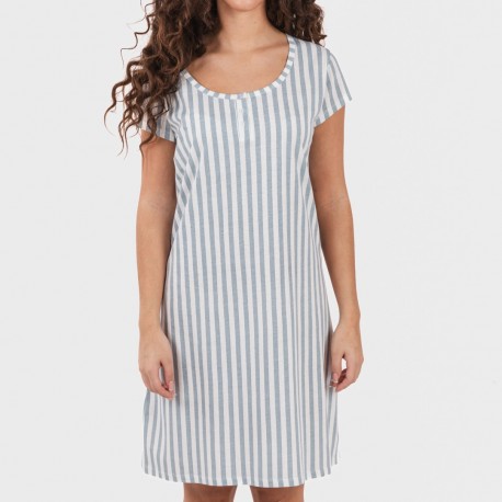 Vestido algodão Raya Anne verde azulado