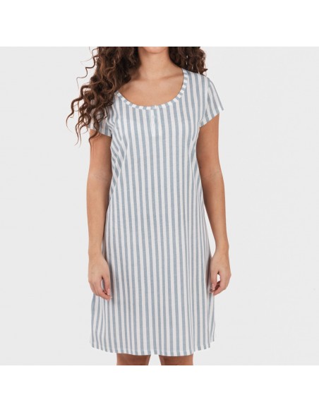 Vestido algodão Raya Anne verde azulado Vestido algodão Raya Anne verde azulado