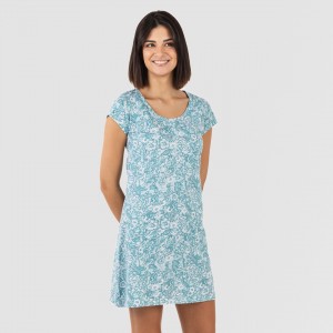 Vestido algodão Hera verde azulado