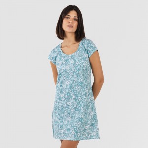 Vestido algodão Hera verde azulado 2